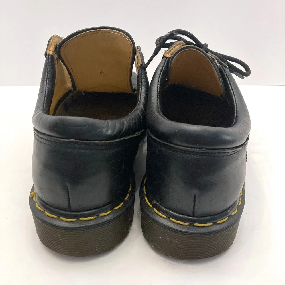 Vtg Dr. Martens Black Leather Oxfords 8053 Mens 9 M Made in England Distressed